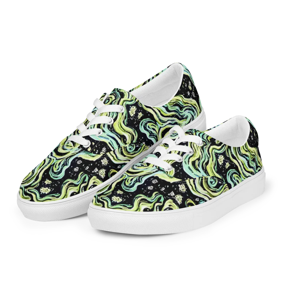 Celestial Slither on Men's Lace-Up Canvas Shoes — Left Front