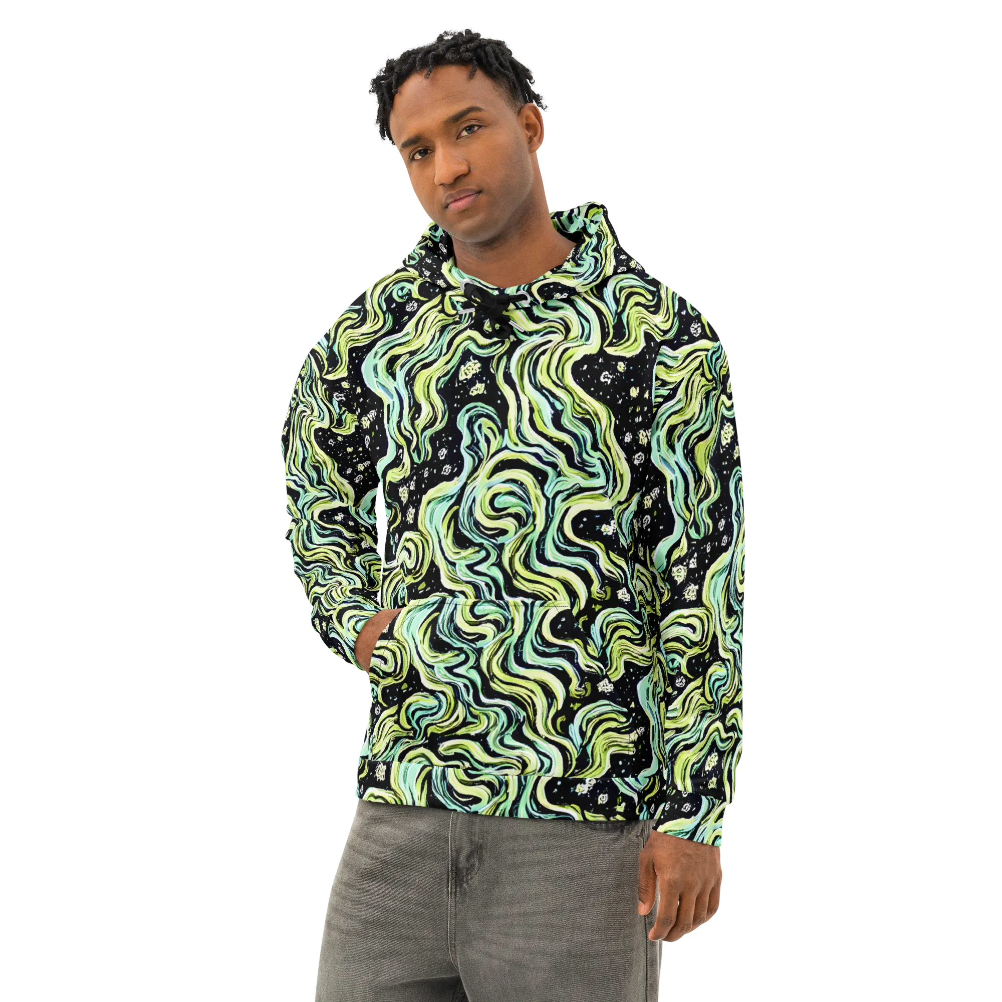 Celestial Slither on Cotton Hoodie — Left Front