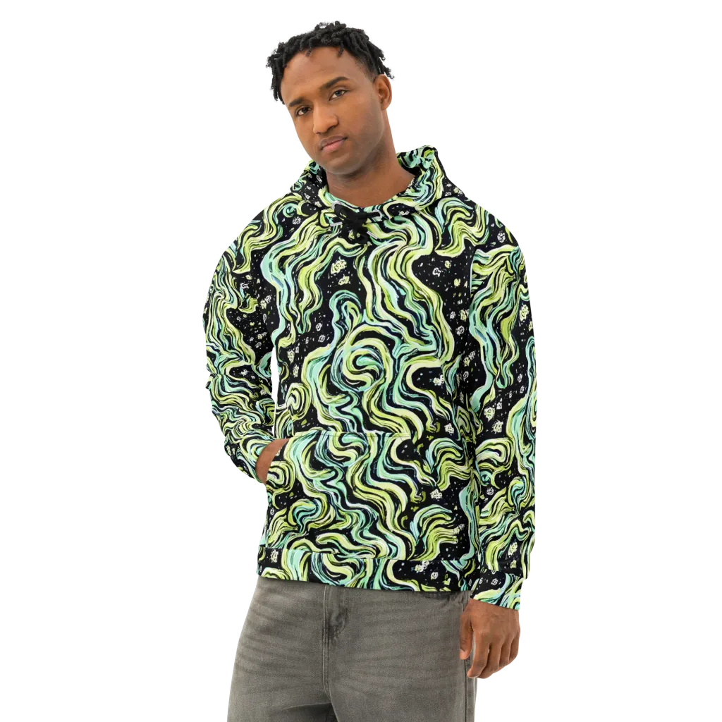 Celestial Slither on Cotton Hoodie — Left Front