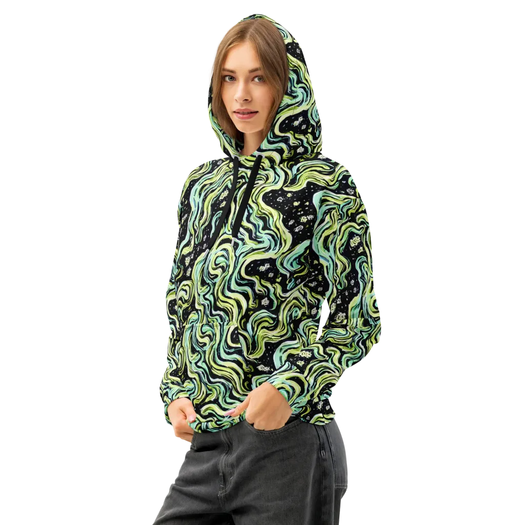 Celestial Slither on Cotton Hoodie — Left Front