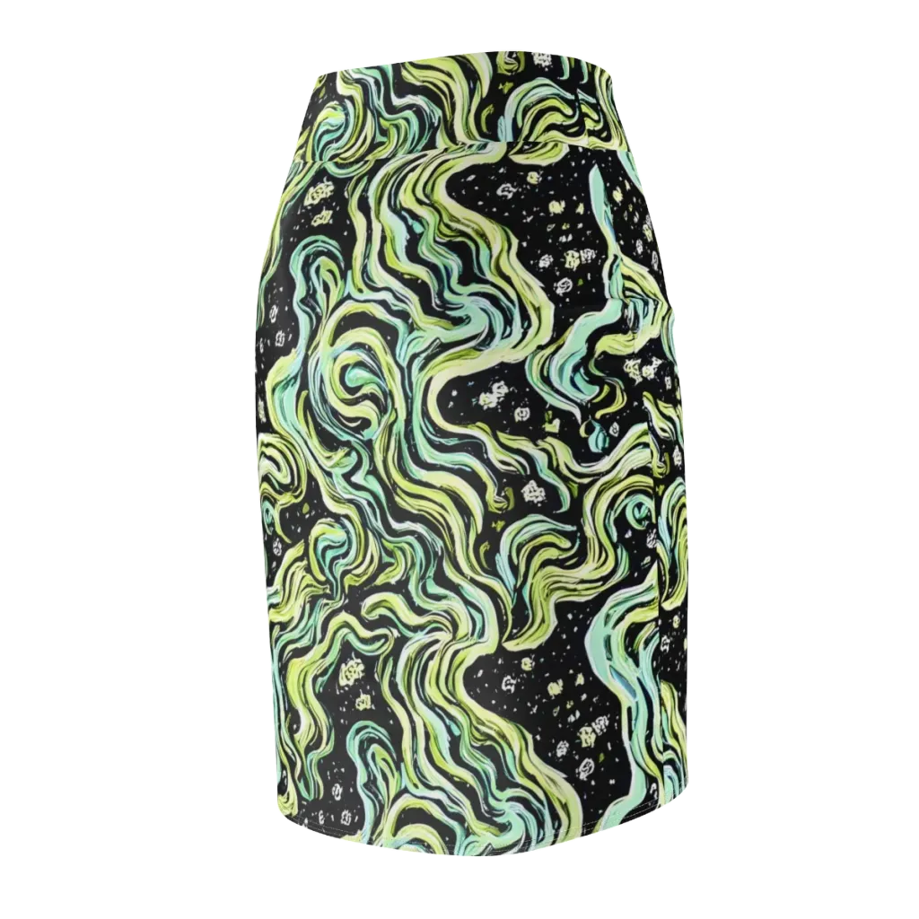 Celestial Slither on Pencil Skirt — Back Side