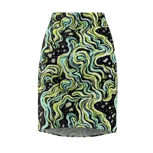 Celestial Slither on a Pencil Skirt