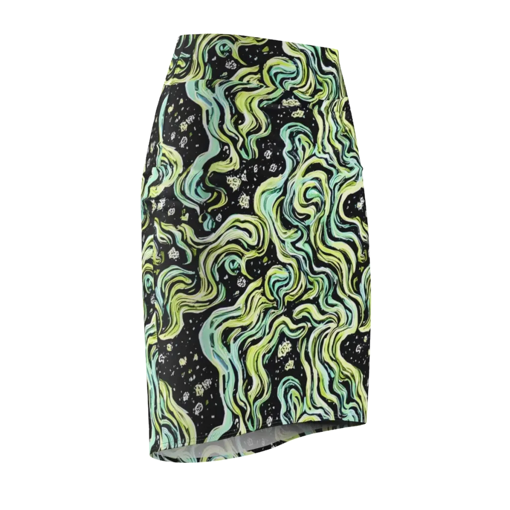 Celestial Slither on Pencil Skirt — Front Side