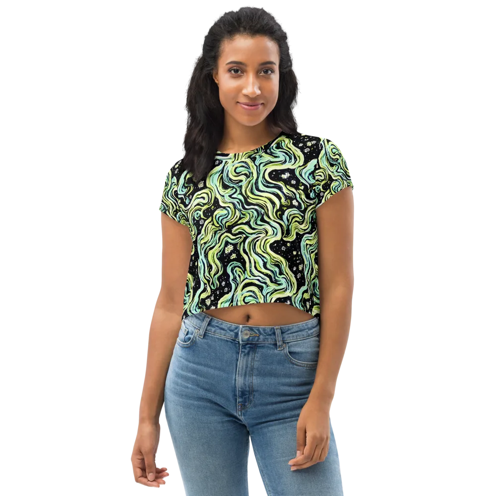 Celestial Slither on Crop Tee — Front