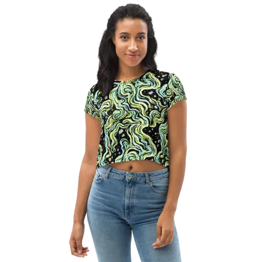 Celestial Slither on a Crop Tee