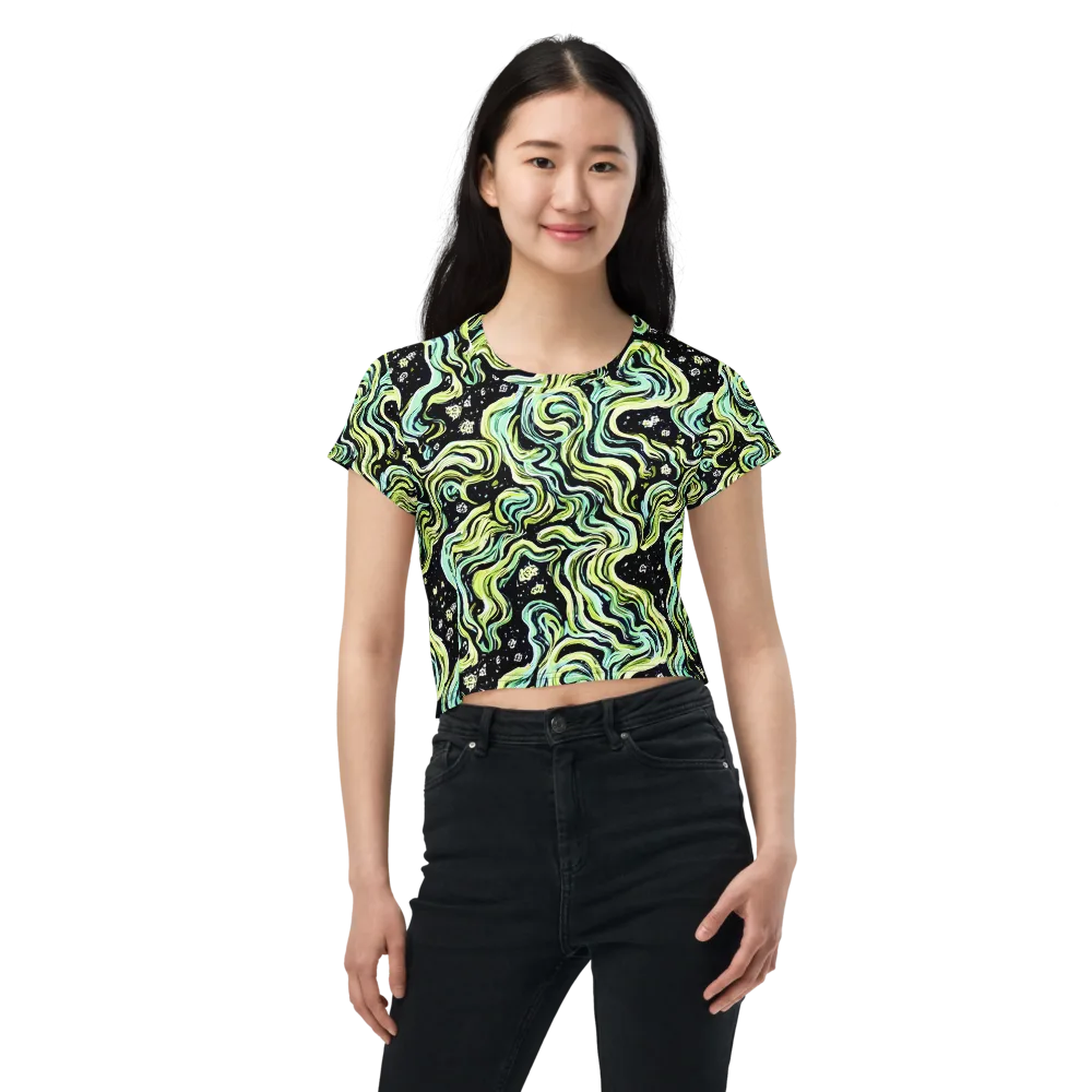 Celestial Slither on Crop Tee — Front