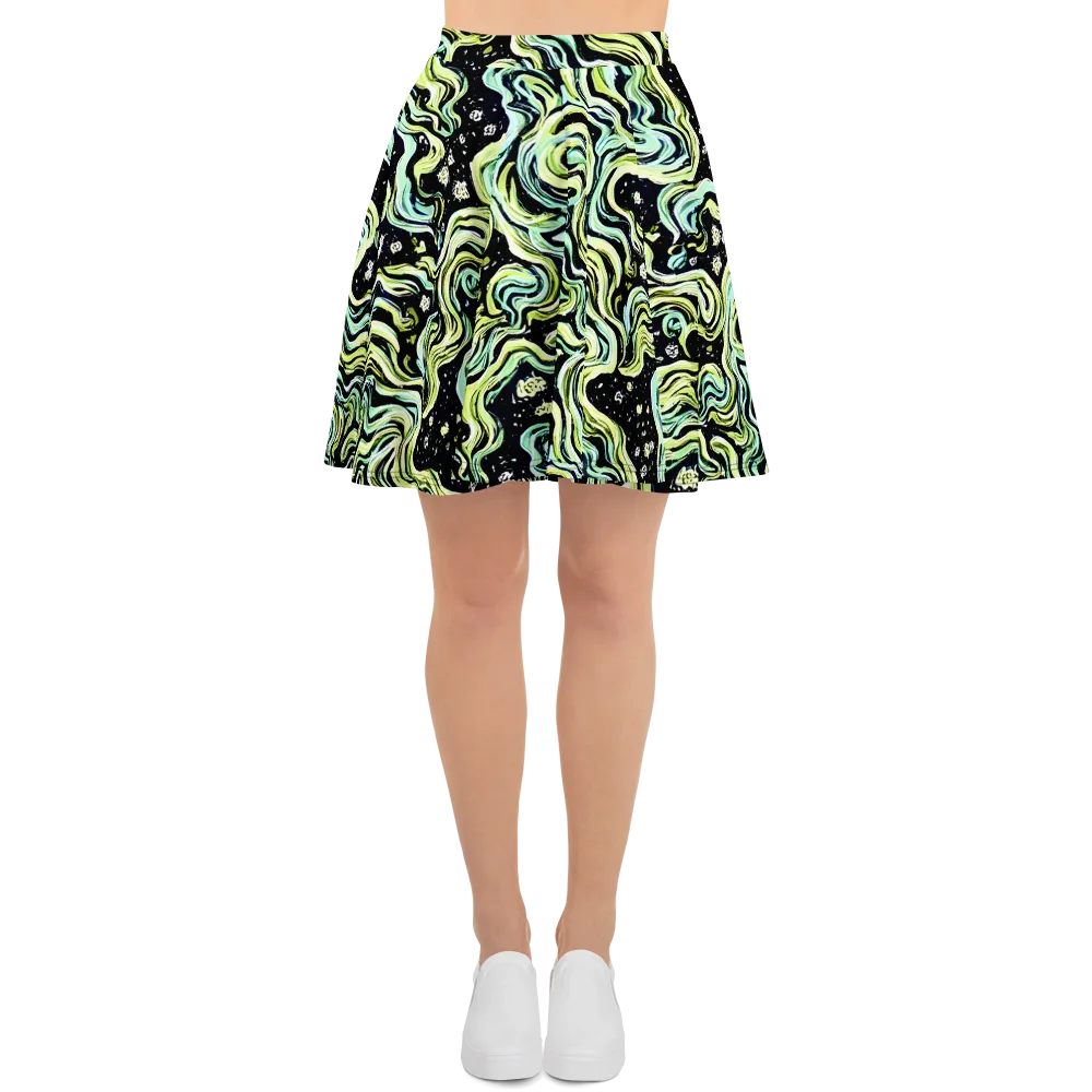 Celestial Slither on Skater Skirt — Front