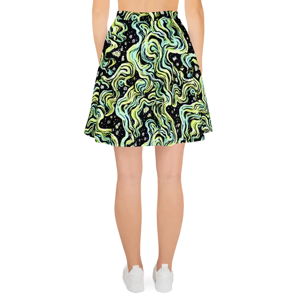 Celestial Slither on Skater Skirt — Back