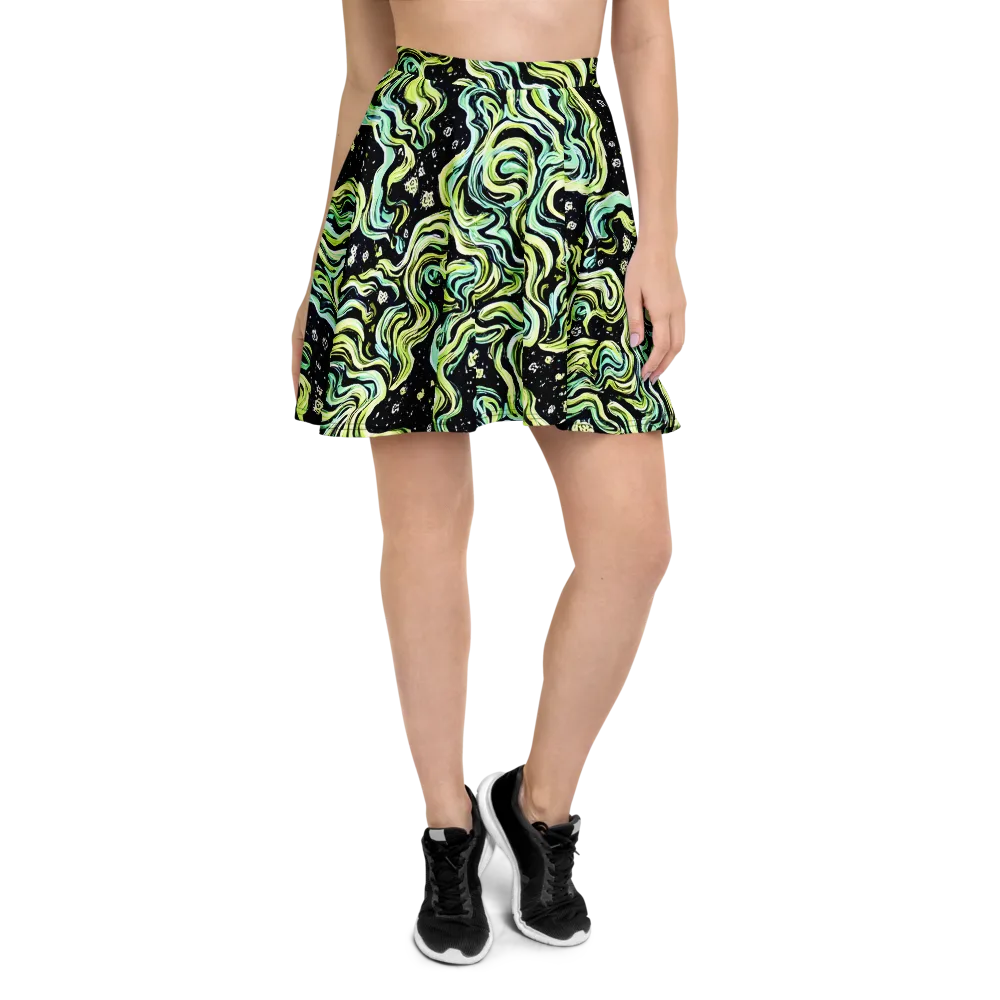 Celestial Slither on Skater Skirt — Front
