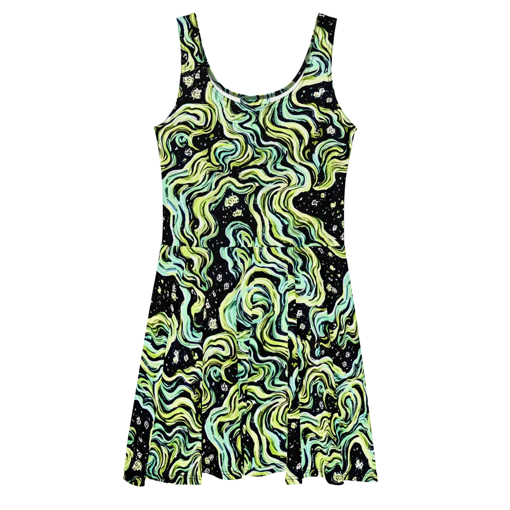 Celestial Slither on Skater Dress — Front