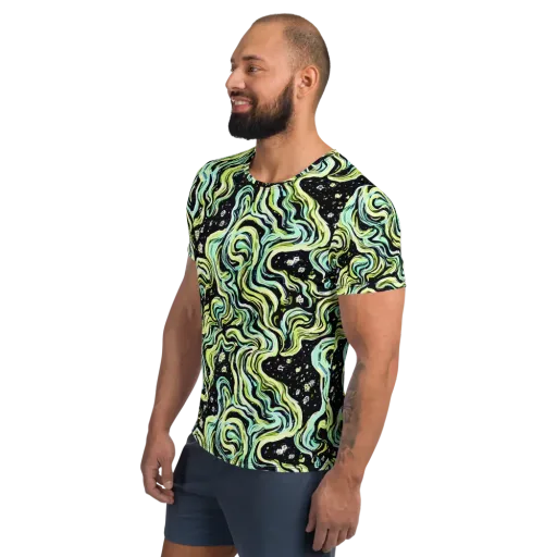 Celestial Slither on a Men's Athletic T-Shirt