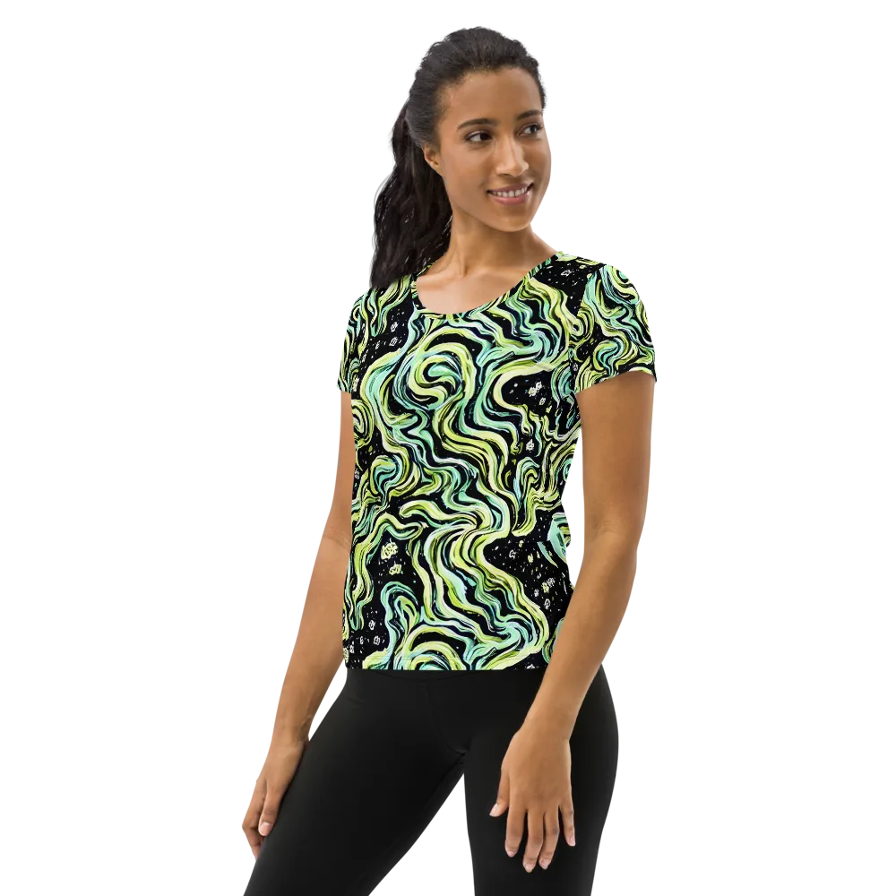 Celestial Slither on Women's Athletic T-Shirt — Left