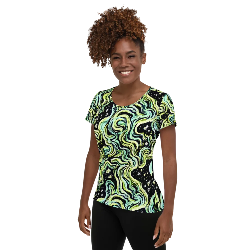 Celestial Slither on Women's Athletic T-Shirt — Left