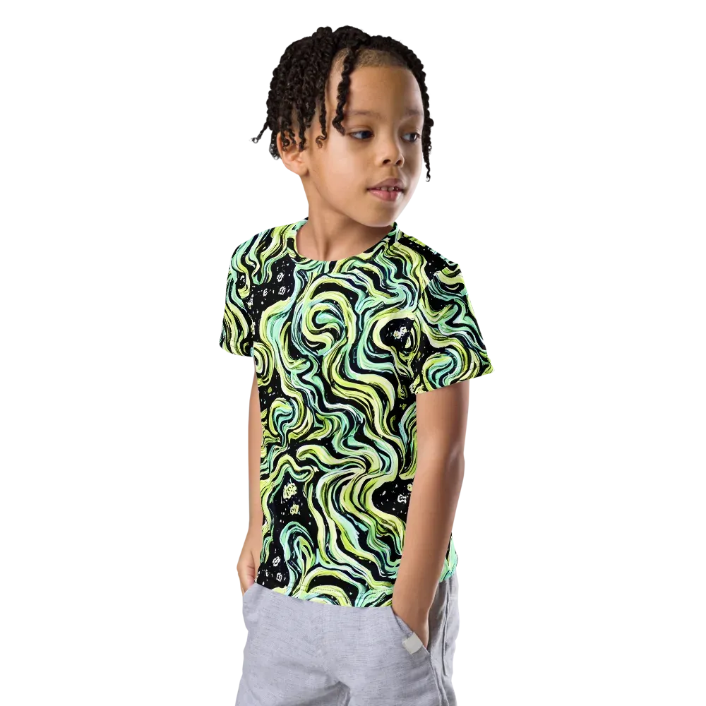 Celestial Slither on Kids Crew Neck T-Shirt — Left Front