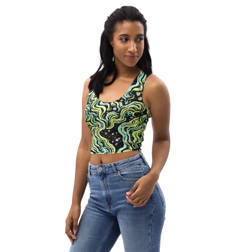 Celestial Slither on Crop Top — Left Front