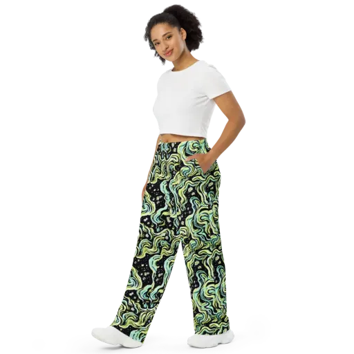 Celestial Slither on a Wide-Leg Pants