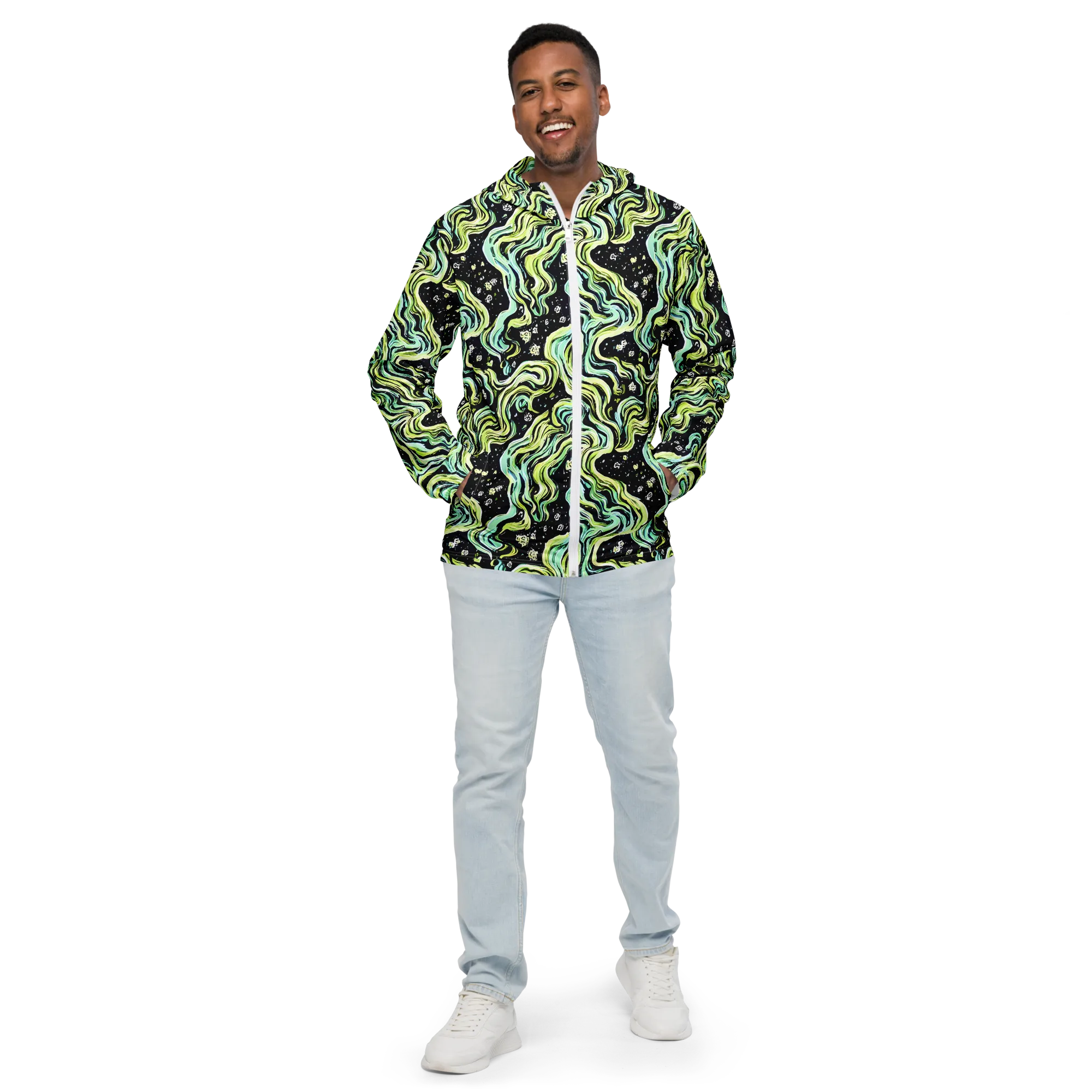 Celestial Slither on Men's Windbreaker — Front