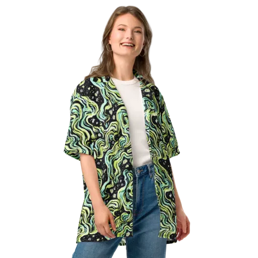 Celestial Slither on a Button Shirt