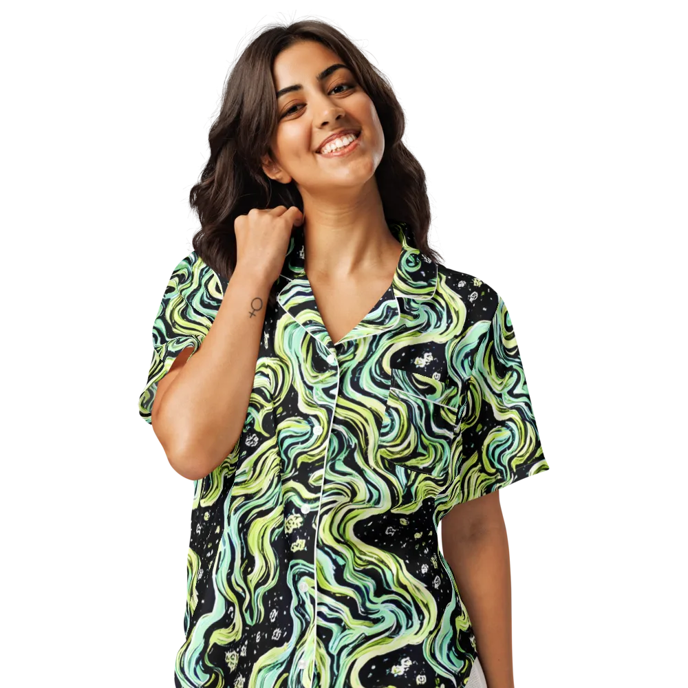Celestial Slither on Women's Short Sleeve Pajama Top — Front