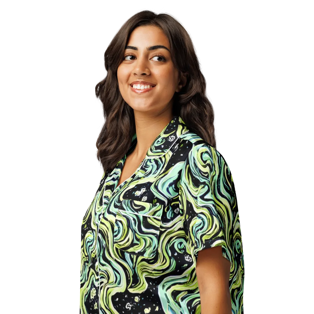 Celestial Slither on Women's Short Sleeve Pajama Top — Left Front