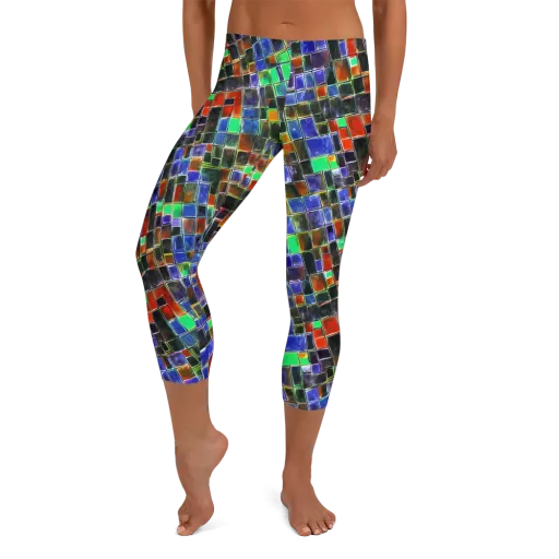 Neon Tesserae on a Capri Leggings