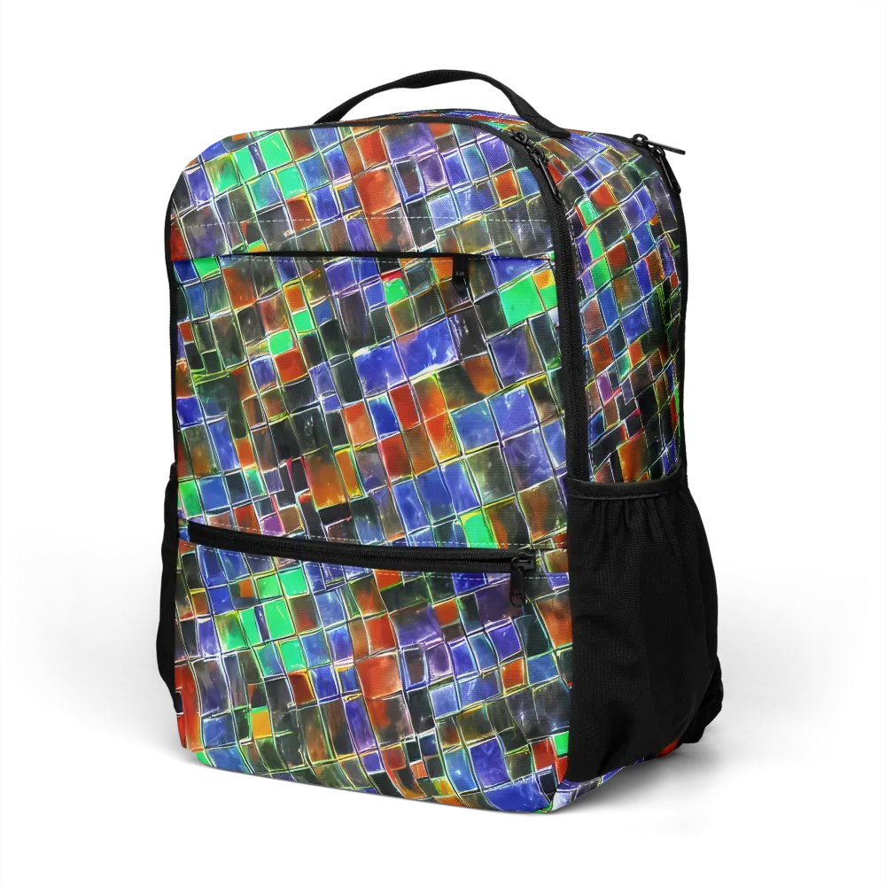 Neon Tesserae on Utility Backpack — Left Front