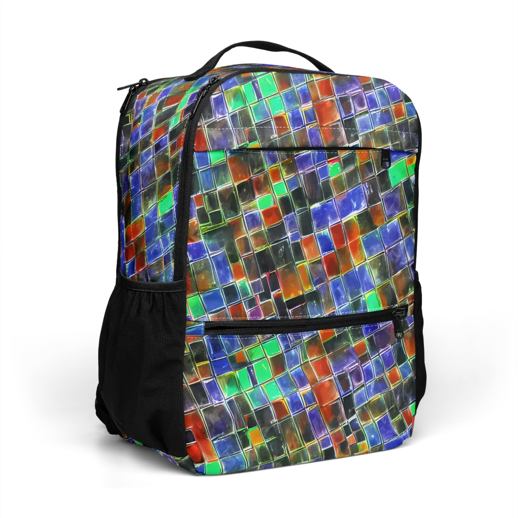 Neon Tesserae on Utility Backpack — Right Front