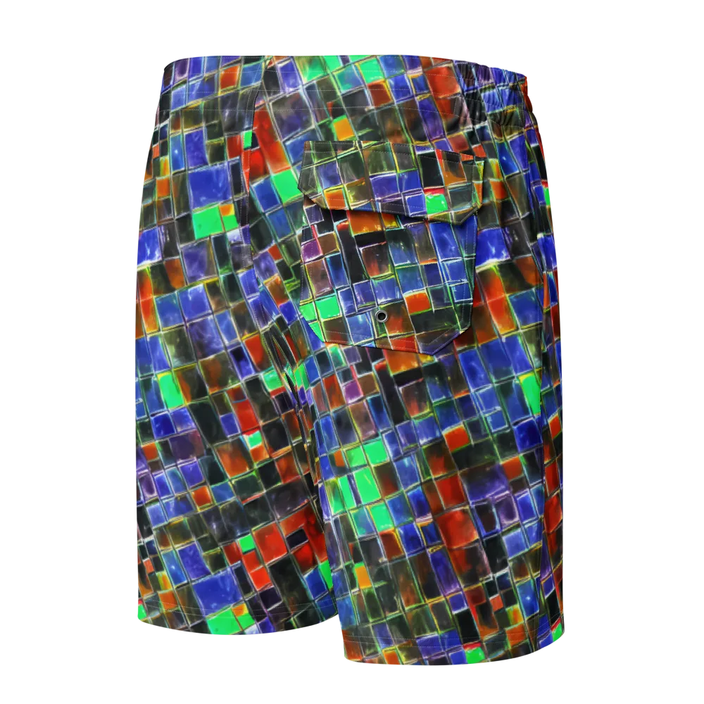 Neon Tesserae on Men's Board Shorts — Back