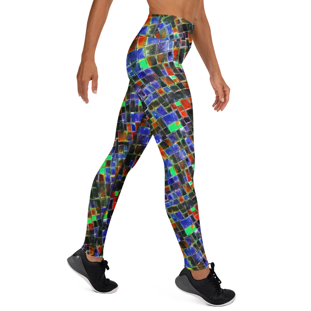 Neon Tesserae on Yoga Leggings — Right