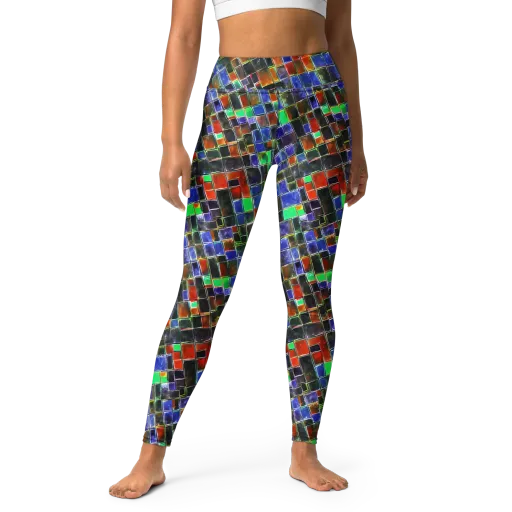 Neon Tesserae on a Yoga Leggings