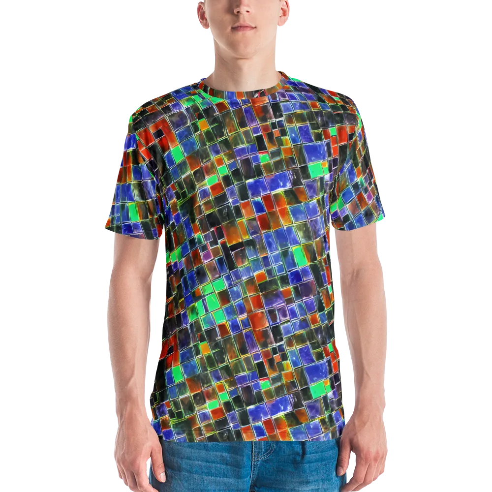 Neon Tesserae on Men's Crew Neck T-Shirt — Front