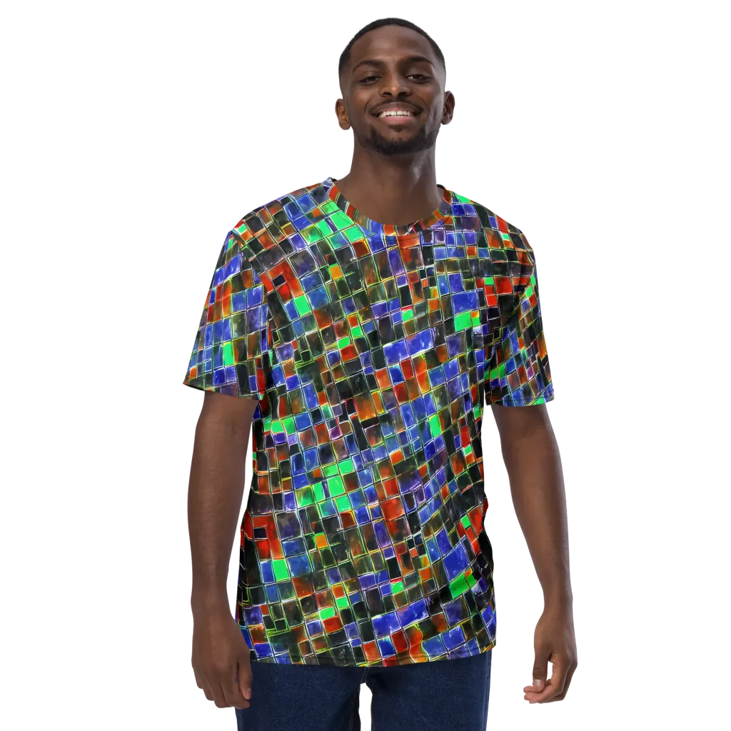 Neon Tesserae on Men's Crew Neck T-Shirt — Front