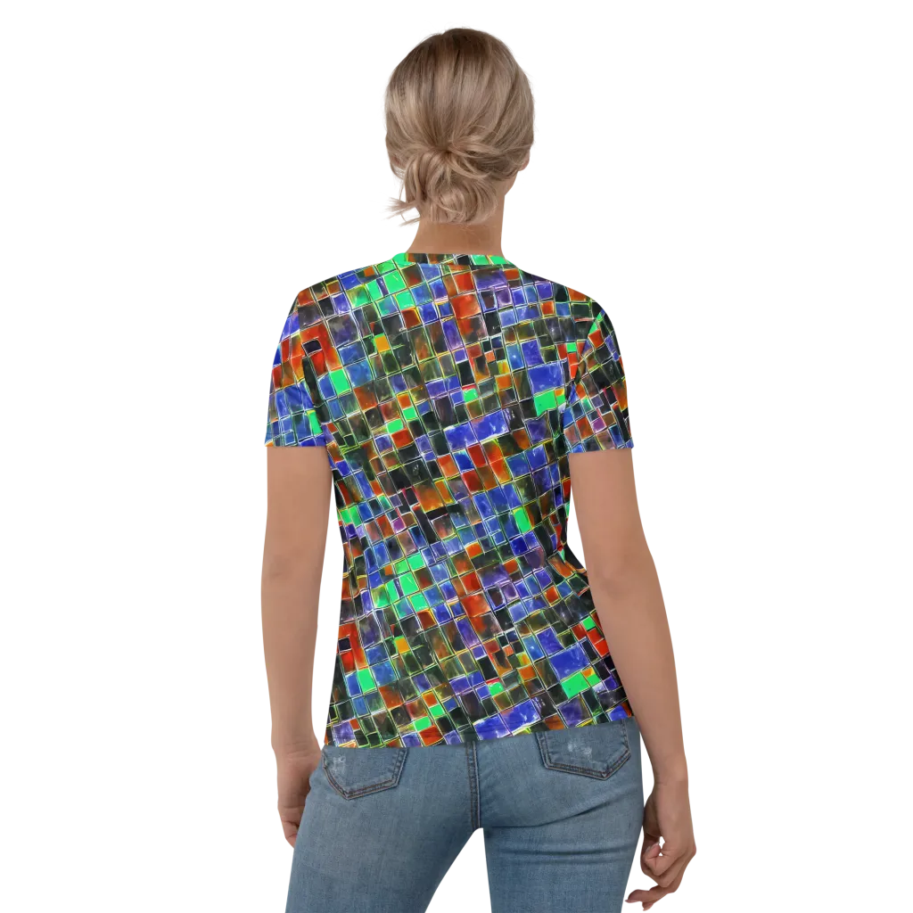 Neon Tesserae on Women's Crew Neck T-Shirt — Back
