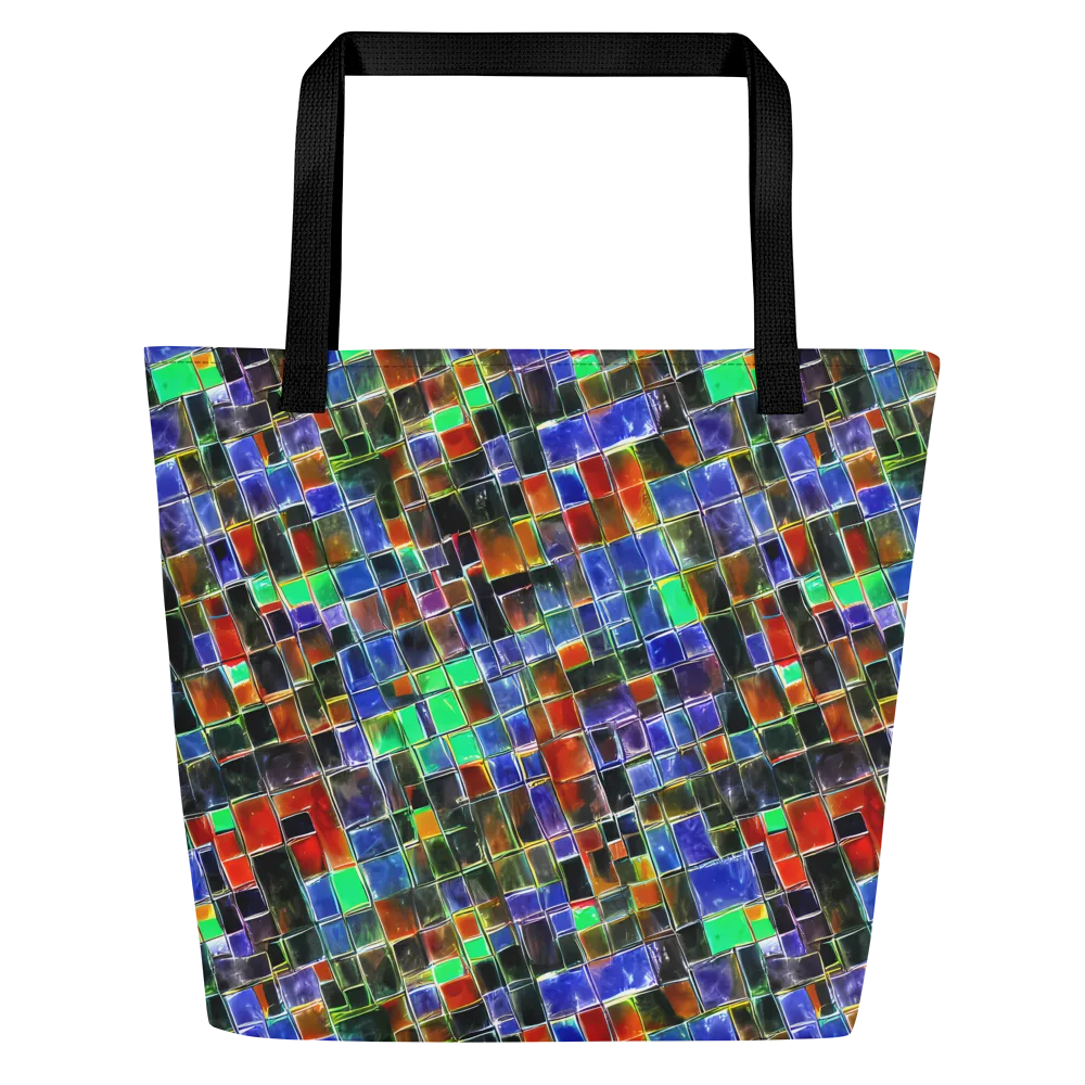 Neon Tesserae on Large Tote Bag W/ Pocket — Front
