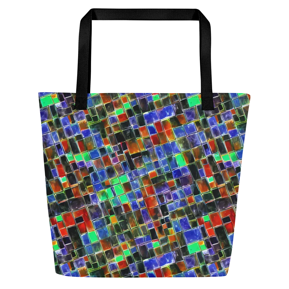 Neon Tesserae on Large Tote Bag W/ Pocket — Front