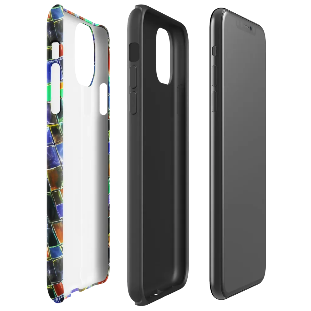 Neon Tesserae on Tough Case for iPhone® — Right