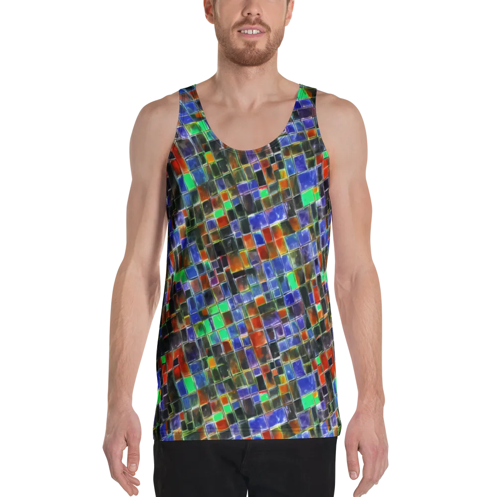 Neon Tesserae on Men's Tank Top — Front