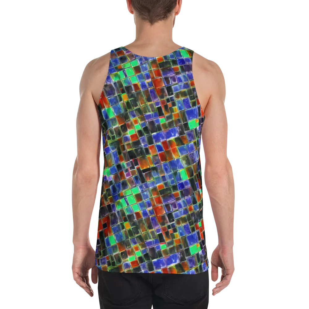 Neon Tesserae on Men's Tank Top — Back