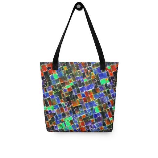 Neon Tesserae on a Tote Bag