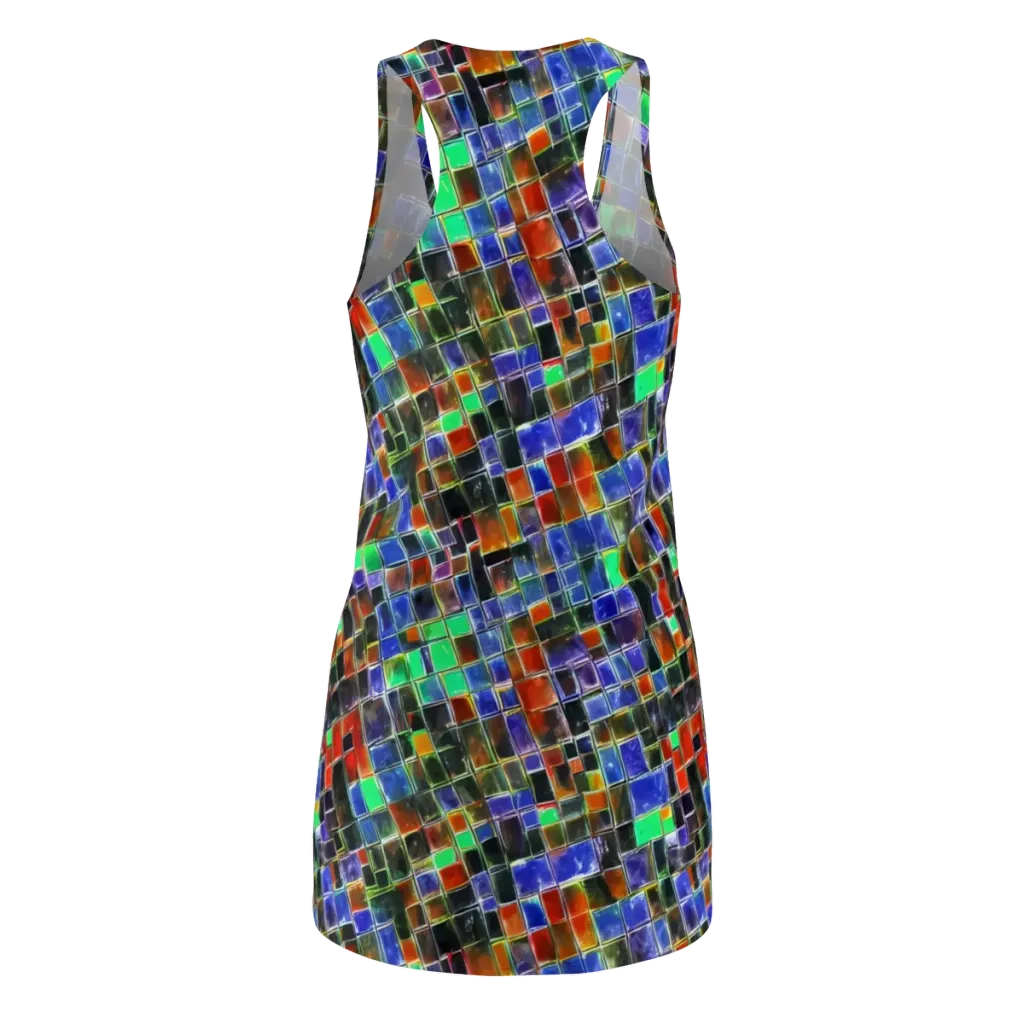 Neon Tesserae on Racerback Dress — Back