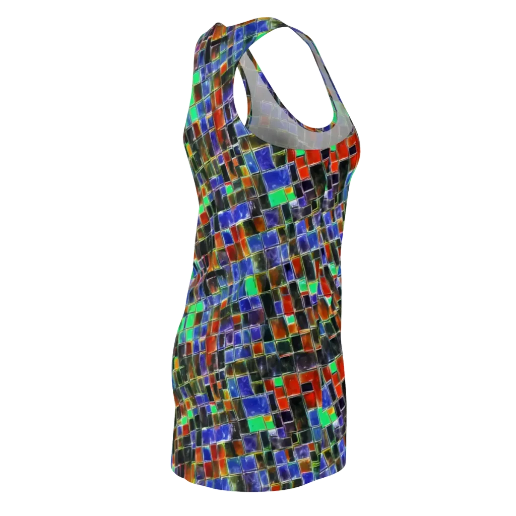 Neon Tesserae on Racerback Dress — Back Side