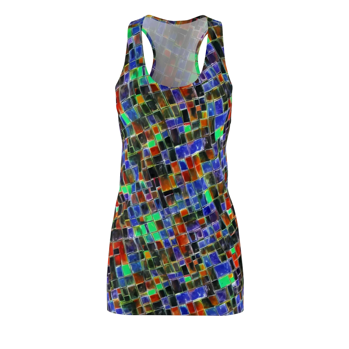 Neon Tesserae on Racerback Dress — Front