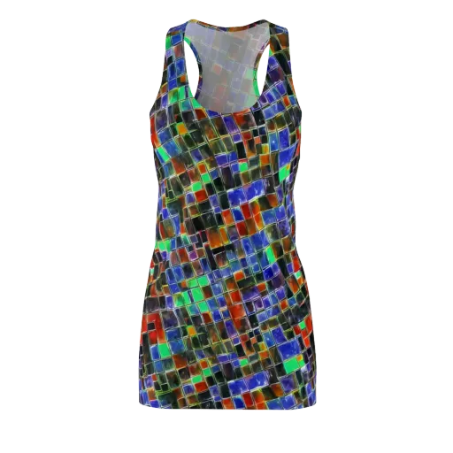 Neon Tesserae on a Racerback Dress