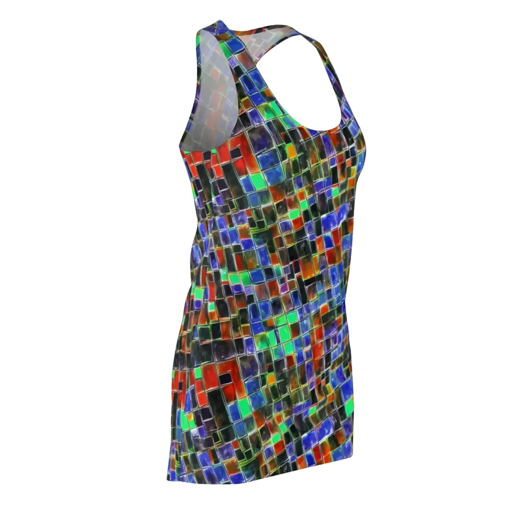 Neon Tesserae on Racerback Dress — Front Side