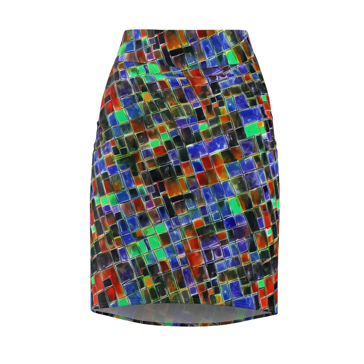 Neon Tesserae on Pencil Skirt — Front