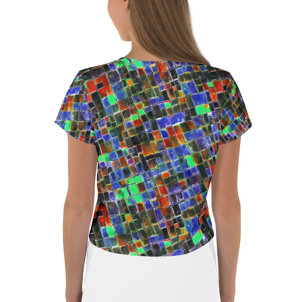Neon Tesserae on Crop Tee — Back