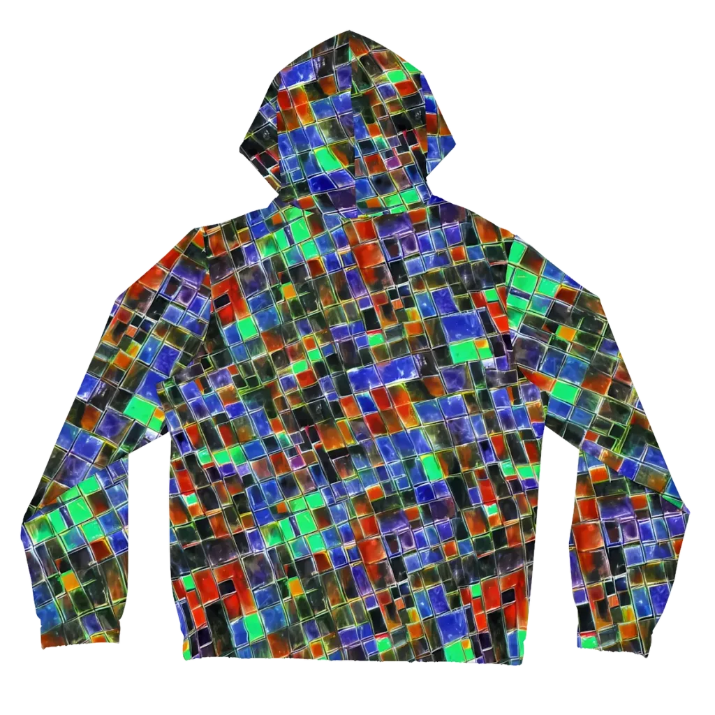 Neon Tesserae on Women's Full-Zip Hoodie — Back