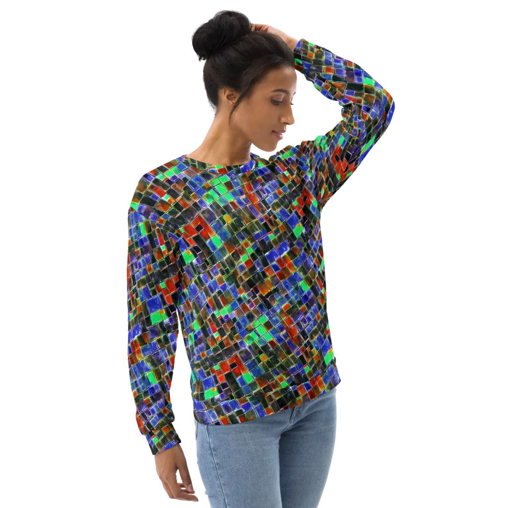 Neon Tesserae on Sweatshirt — Right Front