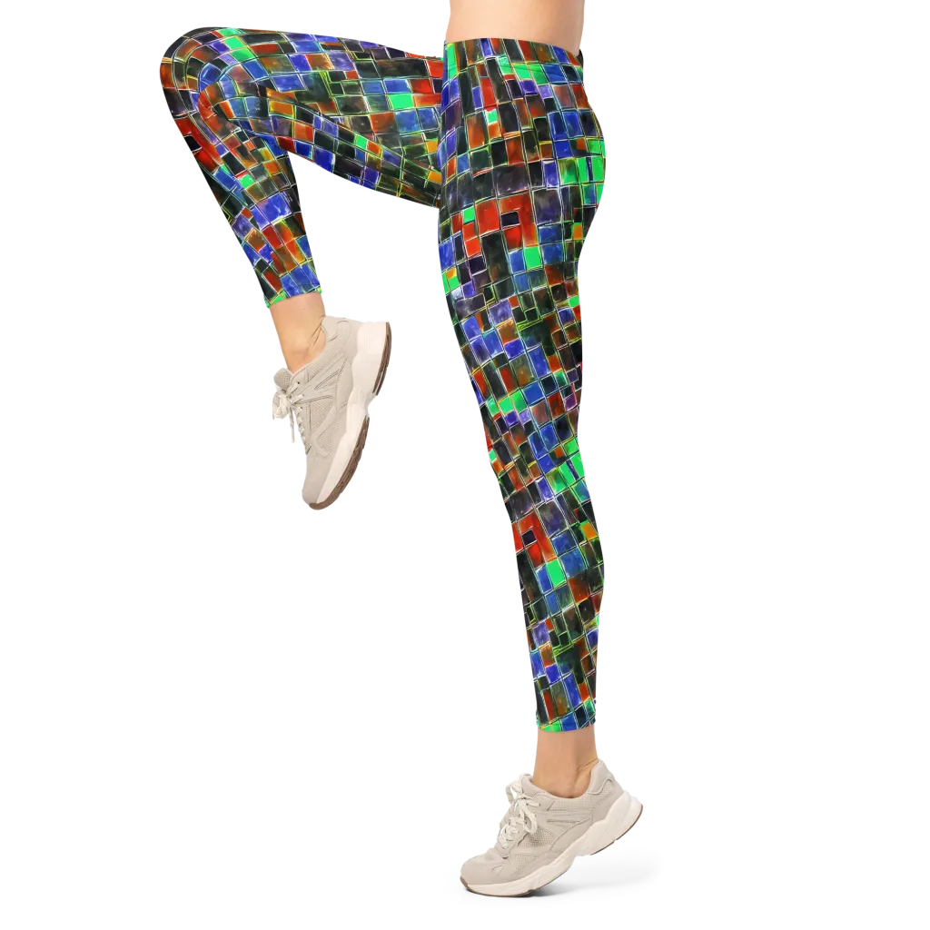 Neon Tesserae on Leggings — Left
