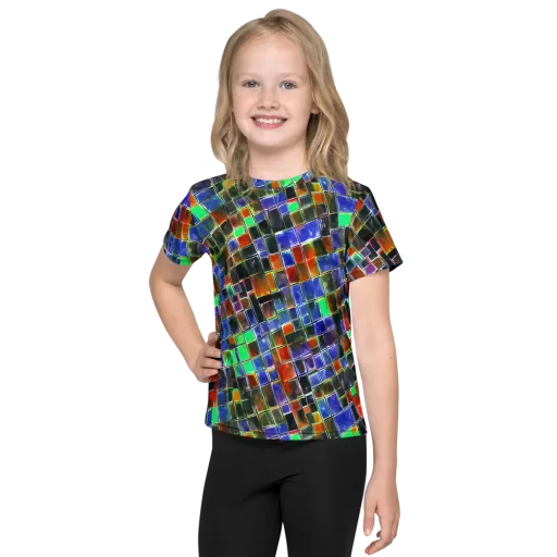 Neon Tesserae on a Kids Crew Neck T-Shirt